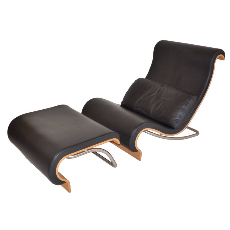 Aurora Reclining Chair & Footstool by Jørn Utzon