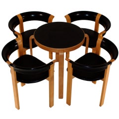 Vintage Cafe Table and 4 Armchairs by Thygesen and Sorensen