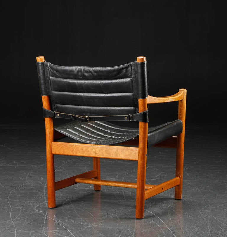 Scandinavian Modern Ditte and Adrian Heath, 1960s Danish Black Leather Armchair