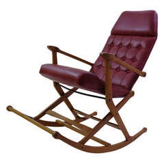 Vintage Agnosine Folding Rocking Chair by Fratelli Regiutti