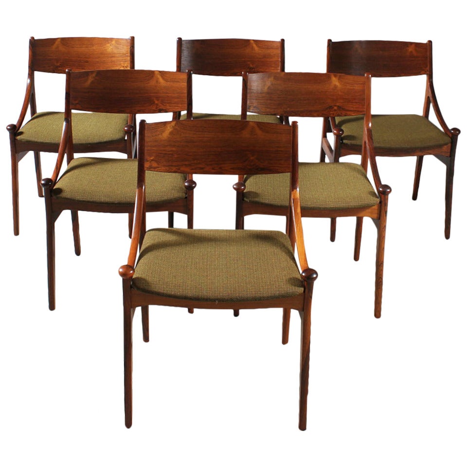 1960s H. Vestervig Brazilian Rosewood Dining Chairs
