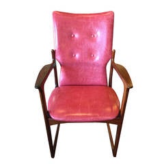 1960s Danish Solid Rosewood and New Leather Armchair