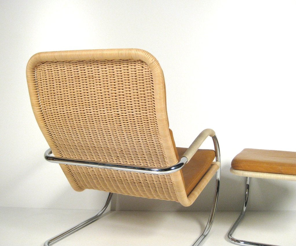 Mid-20th Century Vintage Anton Lorenz Recliner and Footrest For Sale