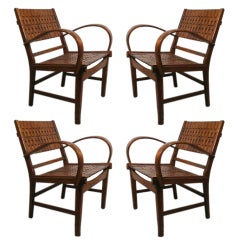 Erich Dieckmann Set of 4 Bauhaus Arm Chairs