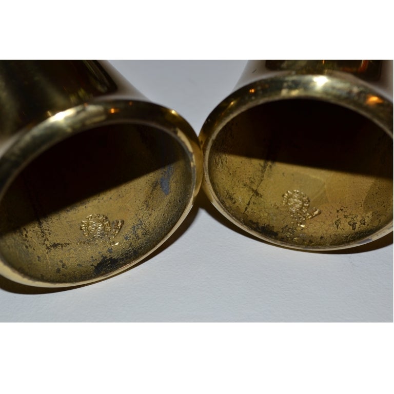 Danish Pair of Brass Candle Holders by Jens H. Quistgaard For Sale