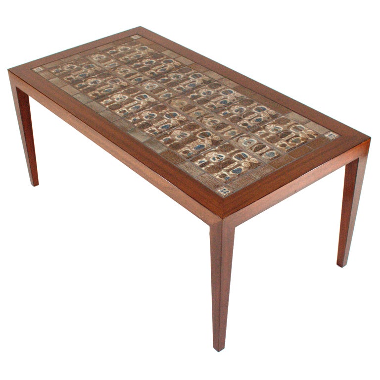 Severin Hansen Jr. Mahogany Coffee Table with "Tenera" Tiles