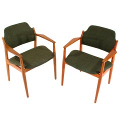 Pair of Vintage Arne Vodder 62A Arm Chairs