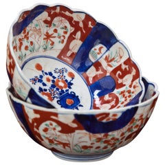 Pair Antique Imari Bowls