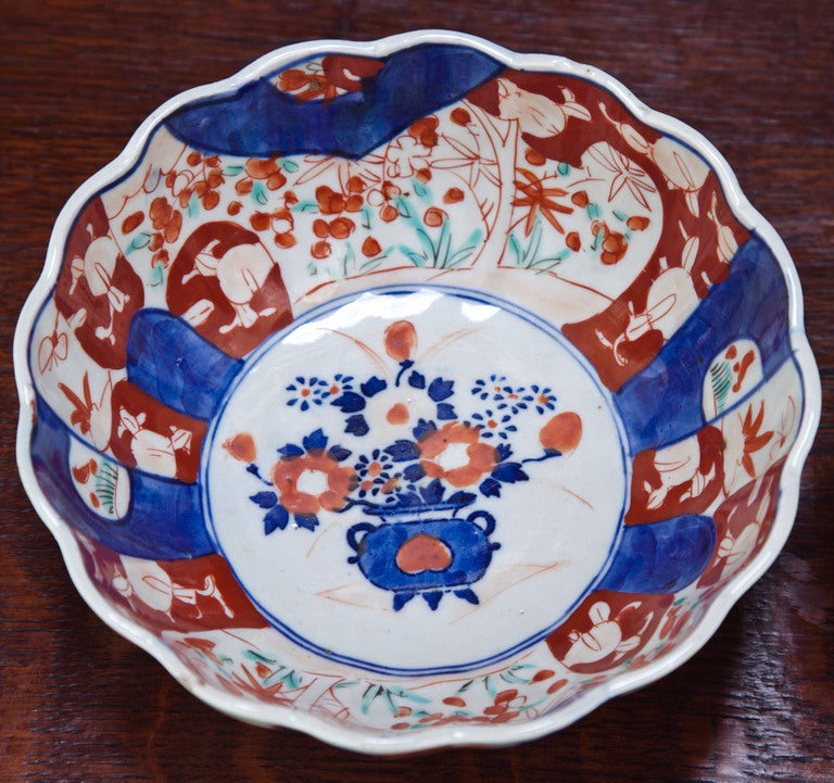 19th Century Pair Antique Imari Bowls