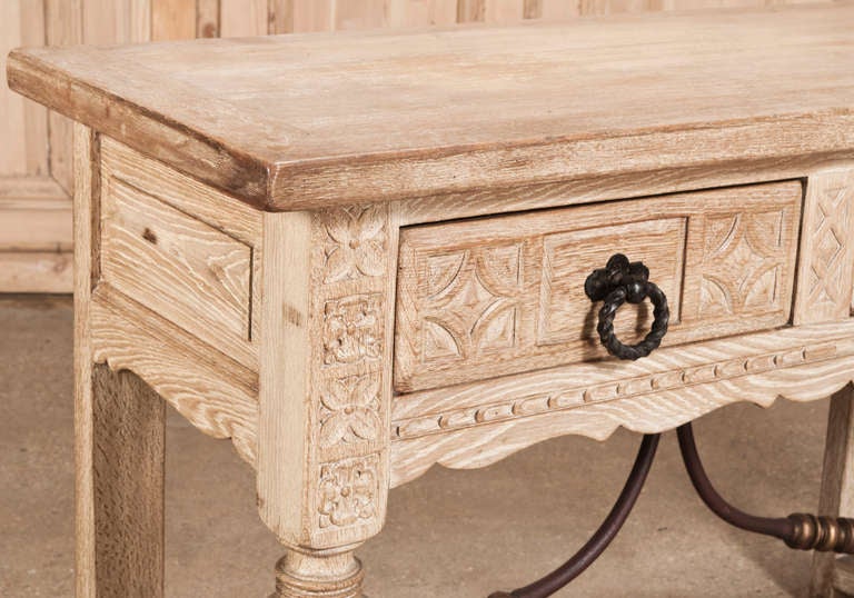rustic oak console table