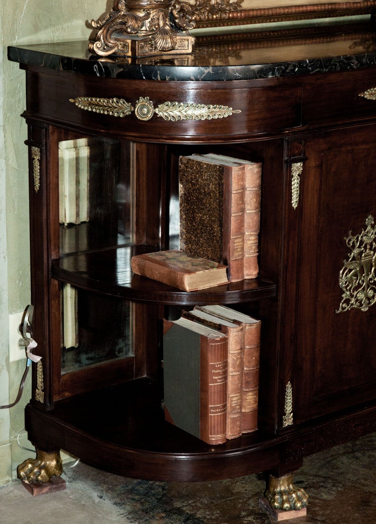 Antique 2nd Empire Mahogany Display Buffet