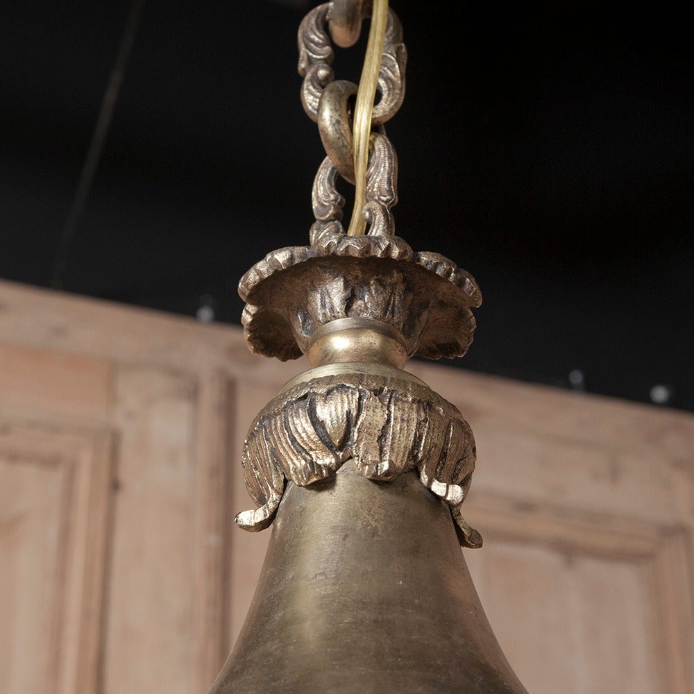 Neoclassical Bronze Lantern Chandelier