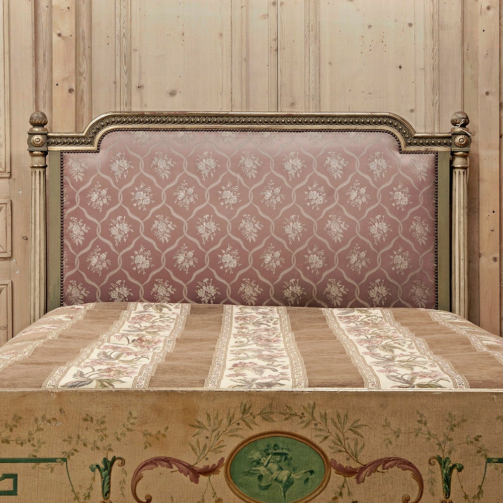 19th Century French Louis XVI Hand Painted Queen Bed by David Freres In Good Condition In Dallas, TX