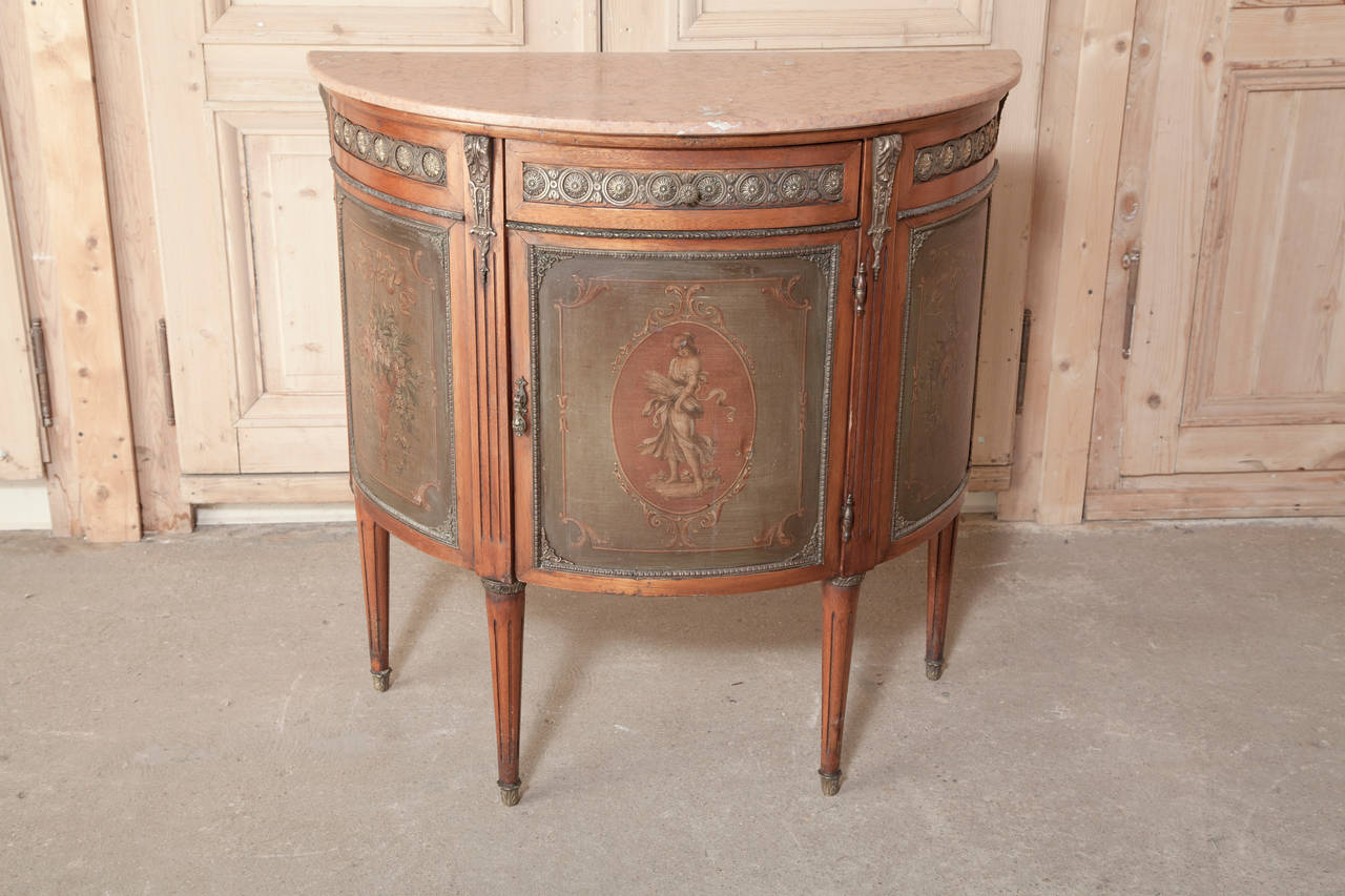 Demilune Marble-Top Cabinet