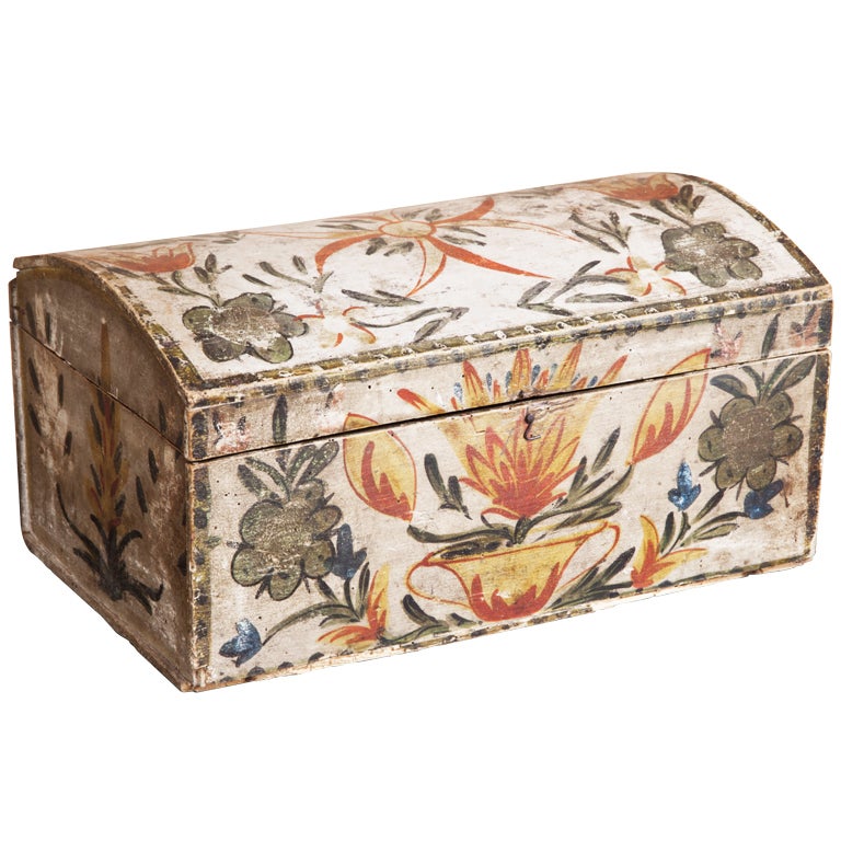 Antique Painted Storage Box at 1stdibs