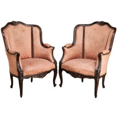 Pair Antique Louis XV Bergeres