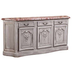 Louis XIV Painted Marble Top Buffet