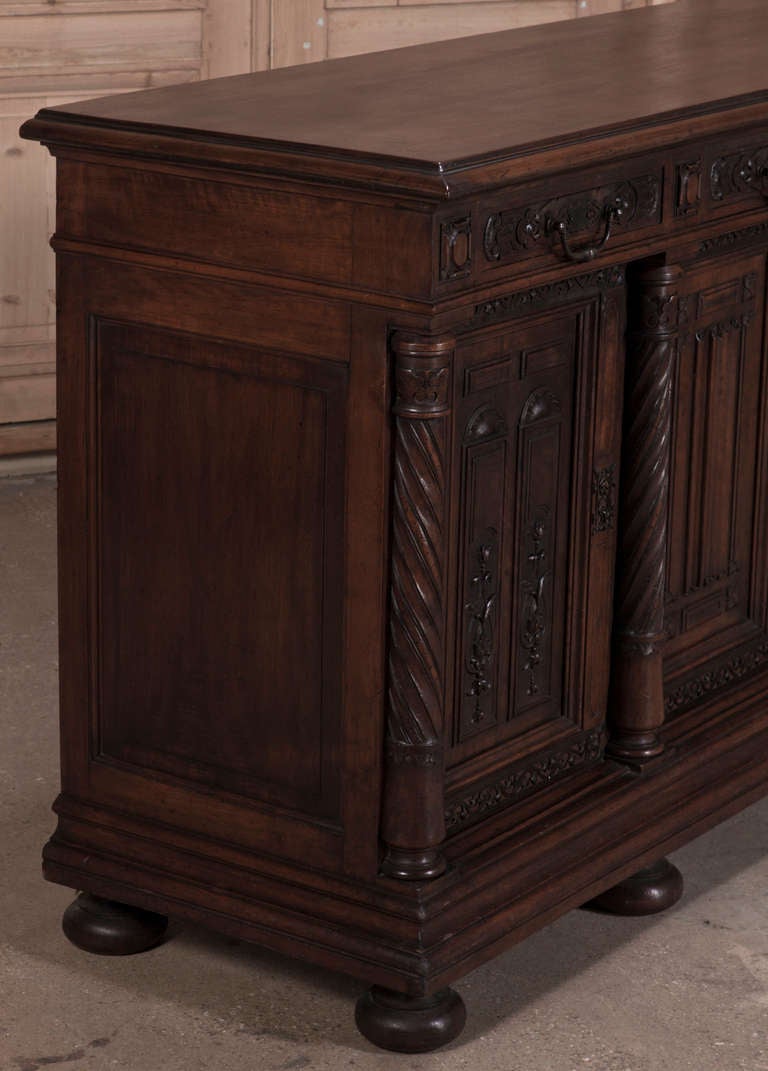 Antique French Walnut Gothic Buffet