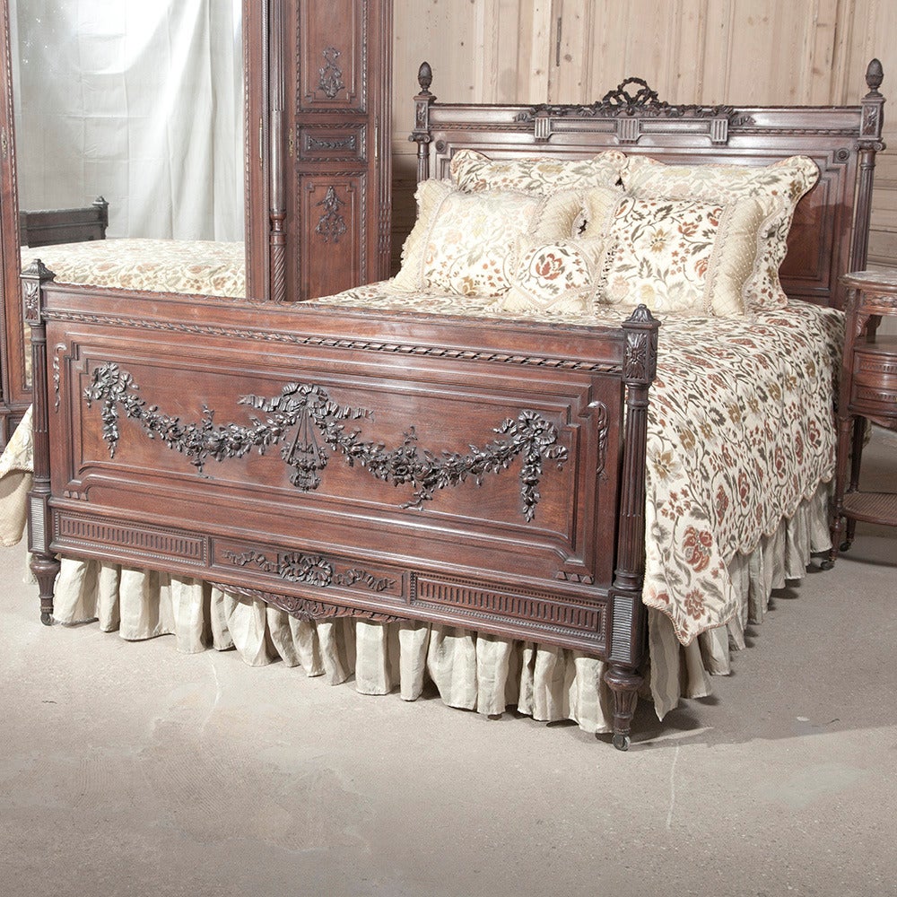 Antique French Queen Size Bed By Bellanger Of Paris At 1stdibs Hand Carved Antique French Queen Size Bed By Bellanger Of Paris For
