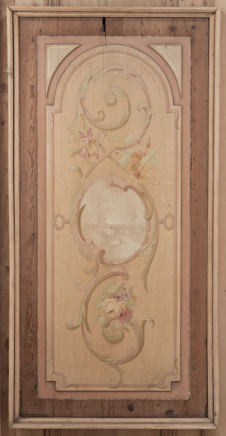 Antique French Painted Wall Panel at 1stDibs