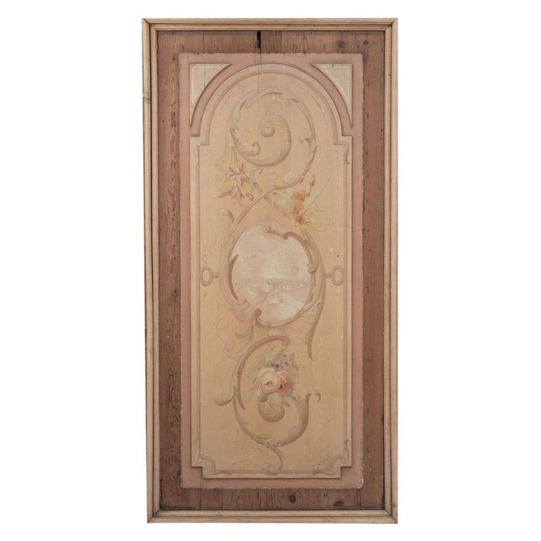 Antique French Painted Wall Panel at 1stDibs