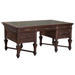 Antique Henri II Walnut Partner's Desk