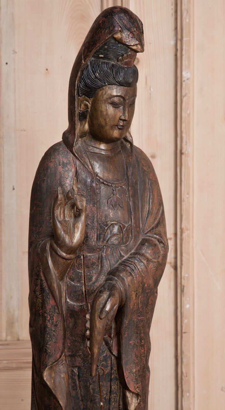 Antique Hand-Carved Buddha Statue