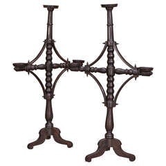 Pair of Antique Italian Cathedral Torcheres