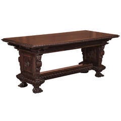 Antique Italian Renaissance Walnut Table