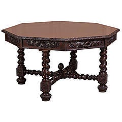 Antique Renaissance Style Octagonal Table