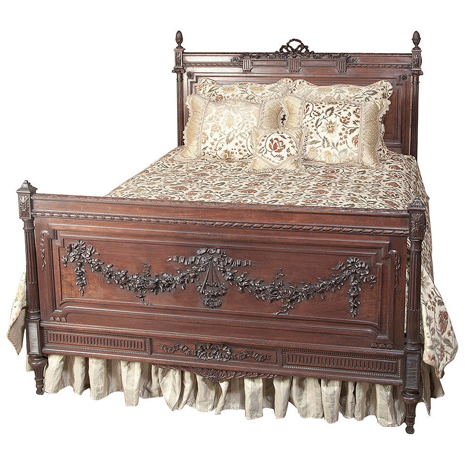 Antique French Queen-Size Bed by Bellanger of Paris