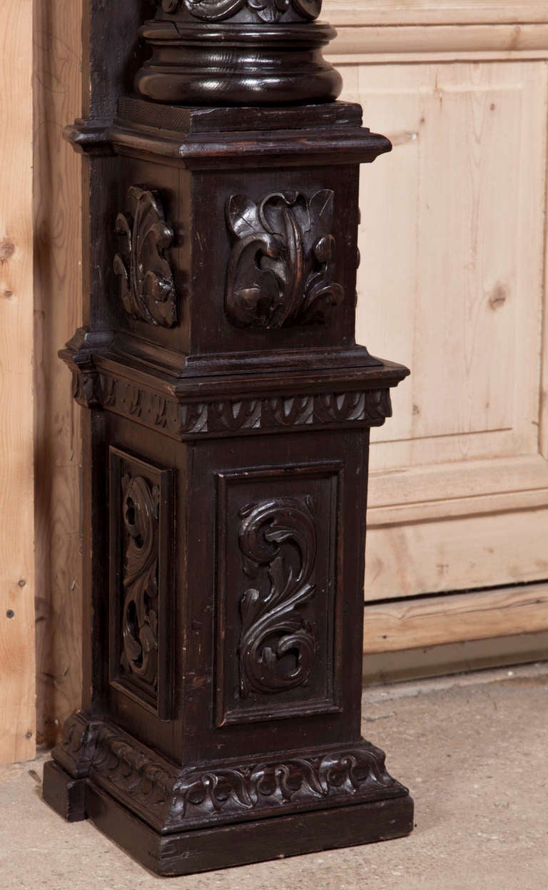 Hand-Carved Antique Italian Baroque Fireplace Mantel Surround