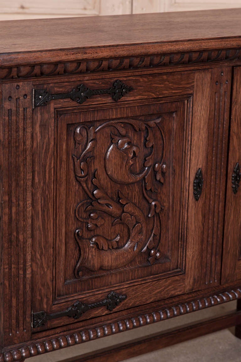 French Vintage Renaissance Raised Buffet