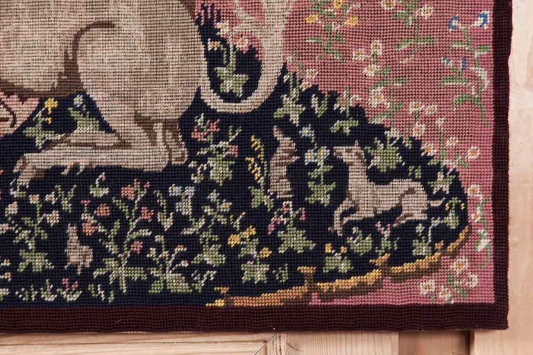 20th Century Antique Framed Needlepoint Tapestry