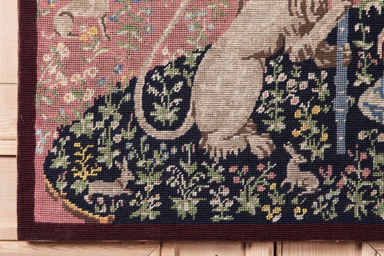 Antique Framed Needlepoint Tapestry 1