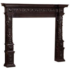 Antique Italian Baroque Fireplace Mantel Surround
