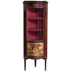 Antique French Louis XVI Corner Vitrine