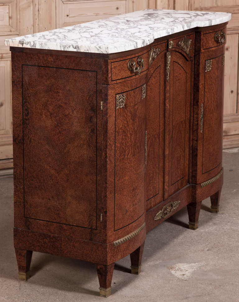 Antique Italian Empire Marble Top Buffet