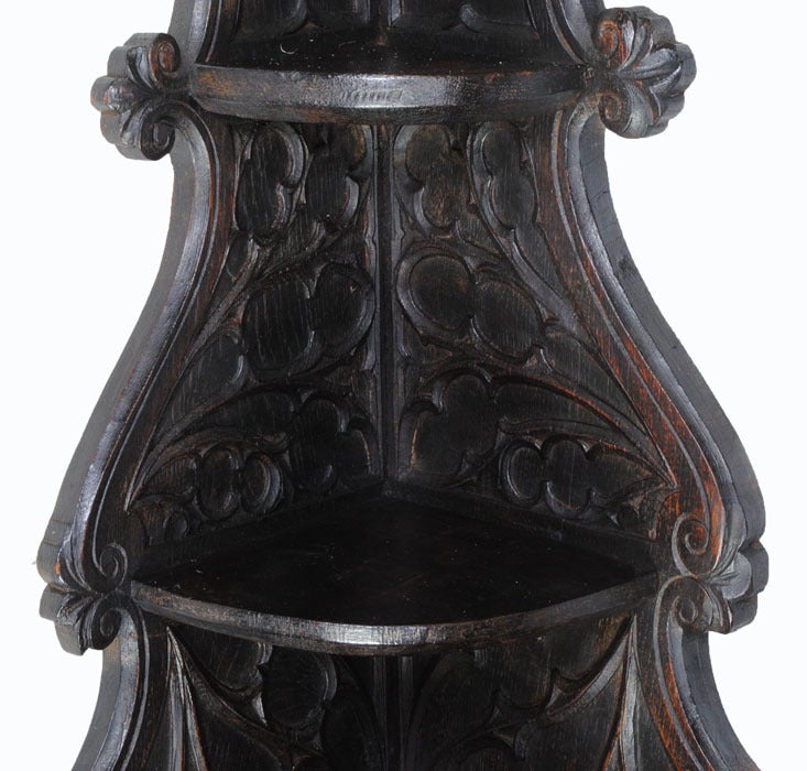 19th Century French Gothic Corner Shelf at 1stdibs