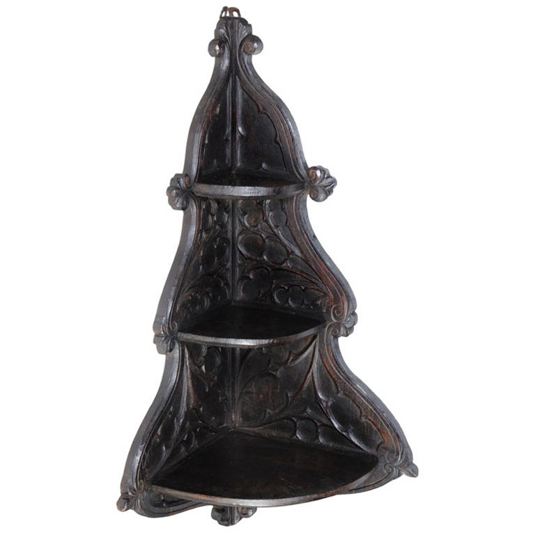 19th Century French Gothic Corner Shelf at 1stdibs