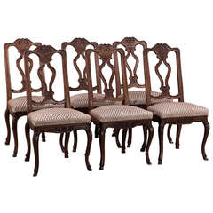 Set of 6 Vintage Liegoise Dining Chairs