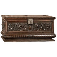 Antique Renaissance Walnut Trunk