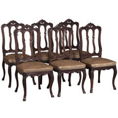 Set of 6 Vintage Country French Chairs