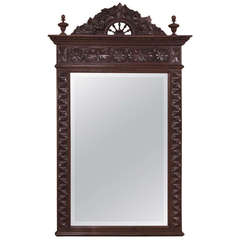 Antique 19th Century Country French Carved Mirror from Brittany ~ Sale ~