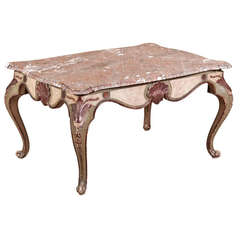 Antique Italian Painted Marble Top Table