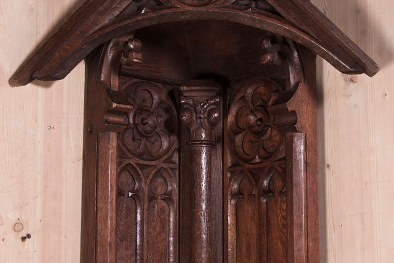 19th Century Antique French Gothic Corner Shrine