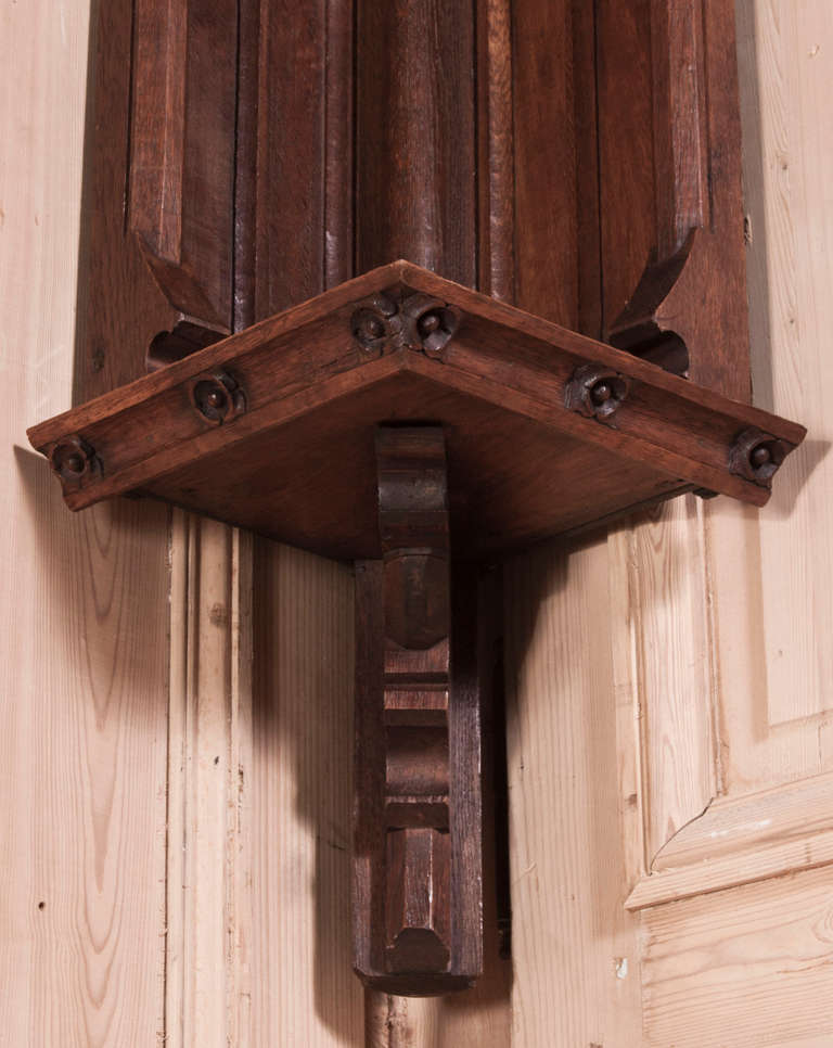 Antique French Gothic Corner Shrine 2