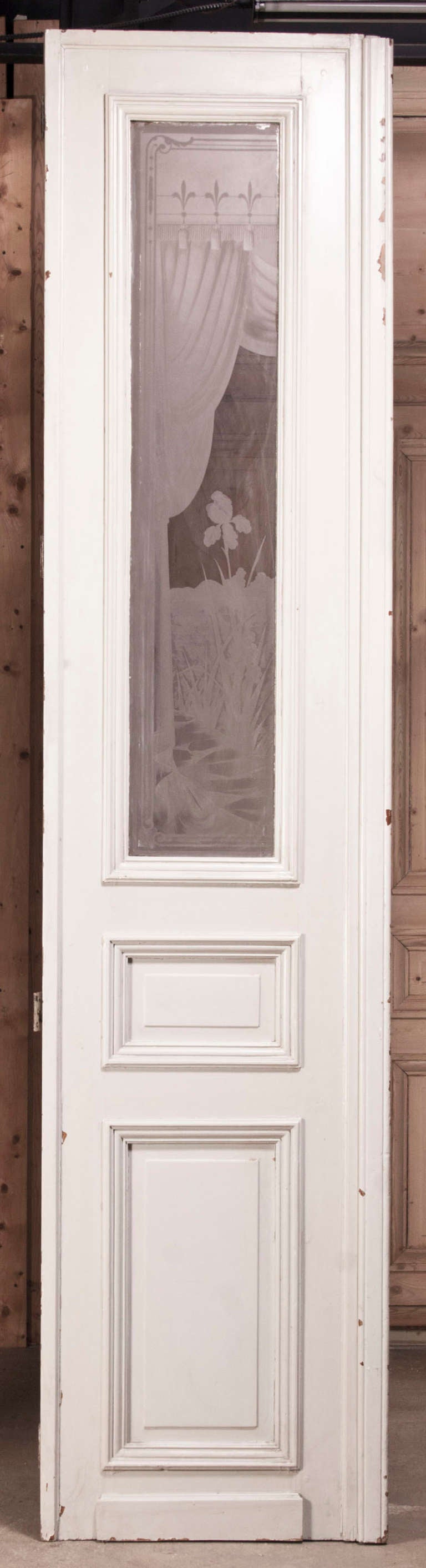 vintage etched glass doors