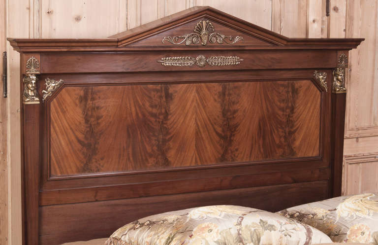 Antique French Empire Mahogany Bed