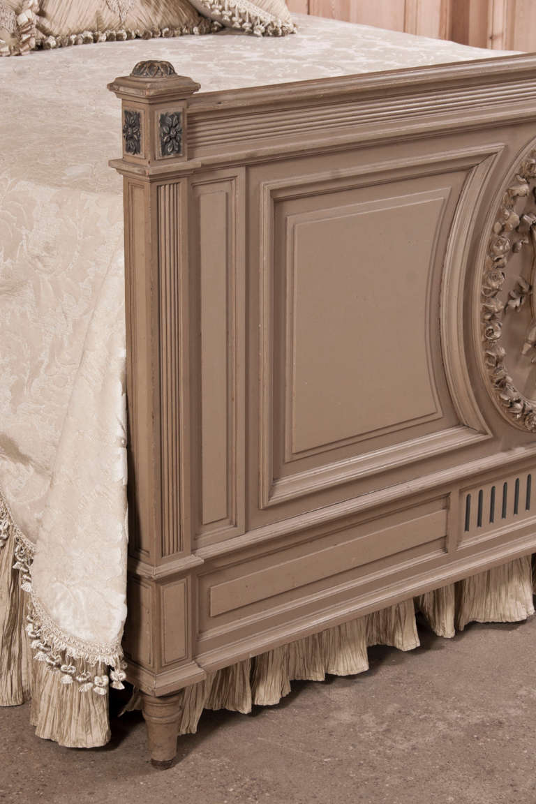 Antique French Louis XVI Painted Queen Bed at 1stdibs